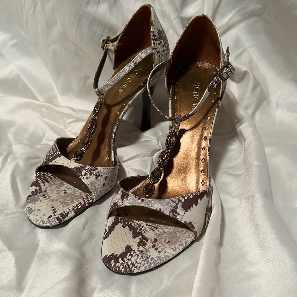 BCBGirls snakeskin heels